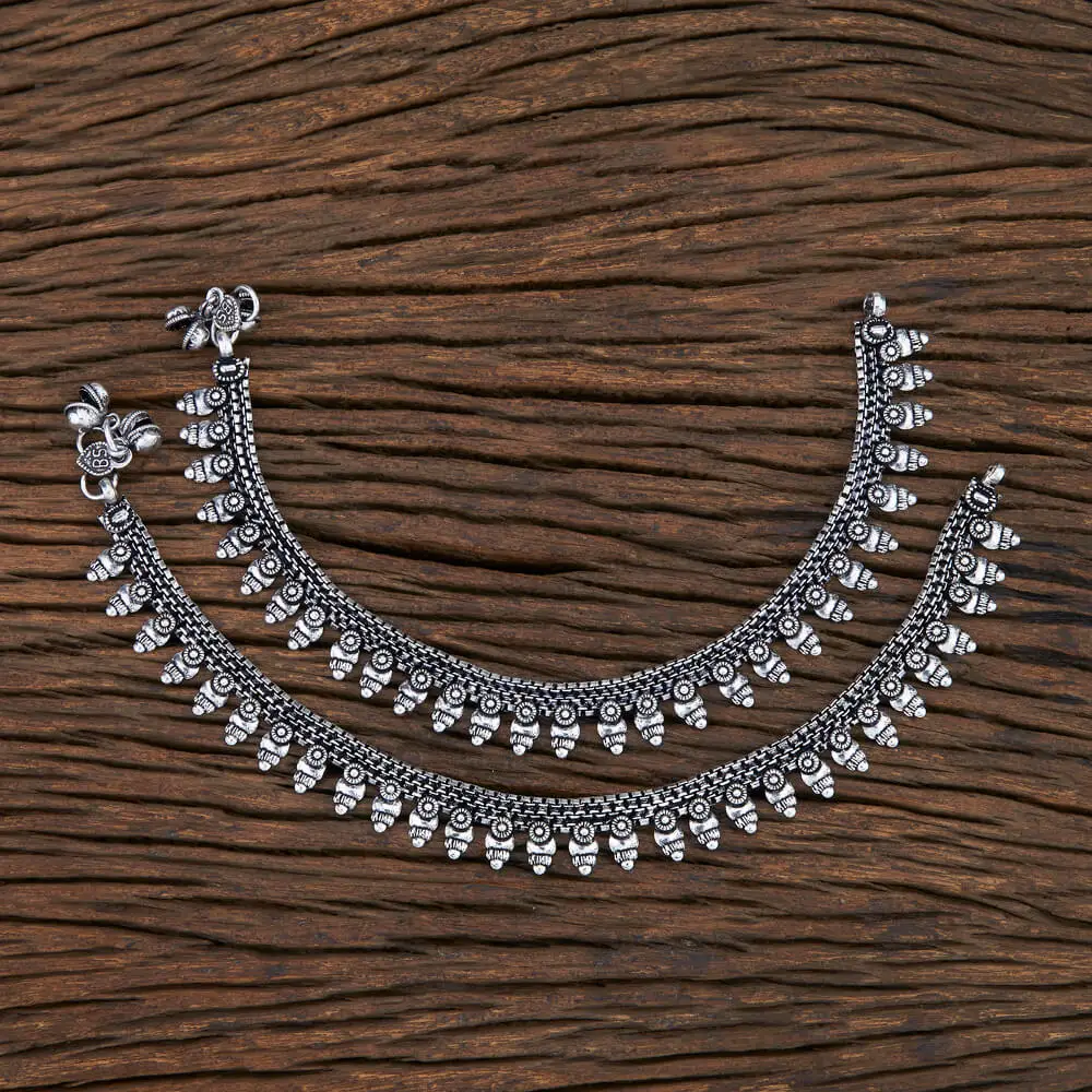 Indo Western Classic Payal With Oxidised Plated 104872  Wholesale Jewels From Kanhai Jewels in best Price