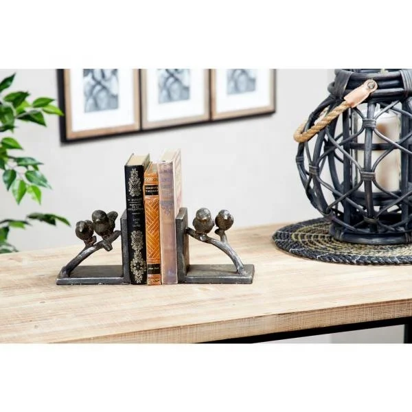 Bird Figurine Bookends Good Quality Office Book Support Bookends Metal Book Stand Holder For Desk For Home School Library 2024