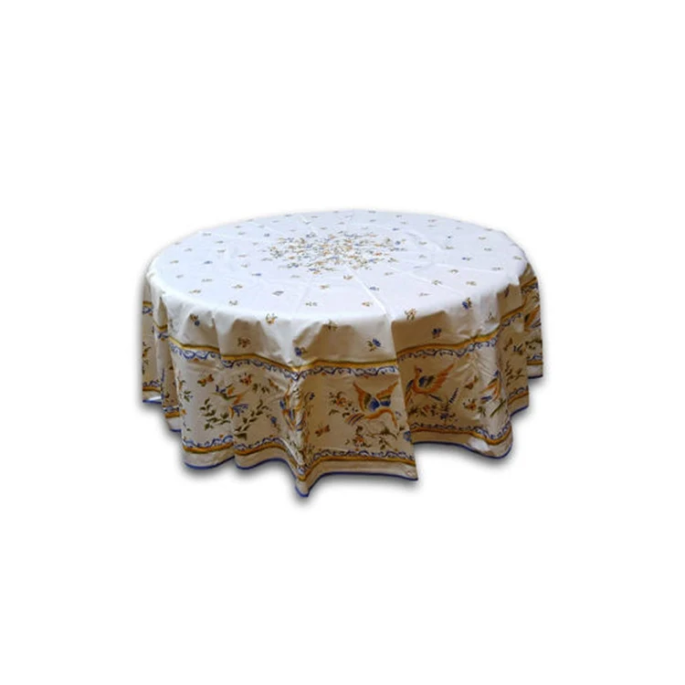 Standard Quality 100% Cotton Round Table Top Cloths For Decor at Cheap Price .