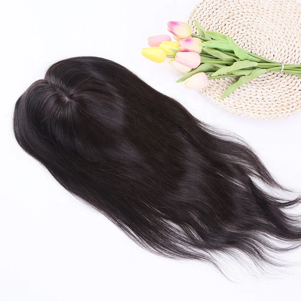 Top quality European remy human Hair Toupee For Woman Silk Base PU around perimeter Hair Topper perimeter closures well top hair