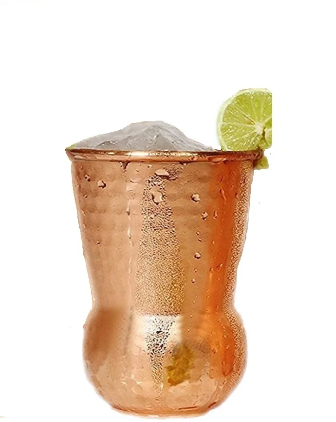 Wholesale Pure Copper Hammered Glass Tumbler Solid Copper drinkware moscow mule mug for gift ideal customize