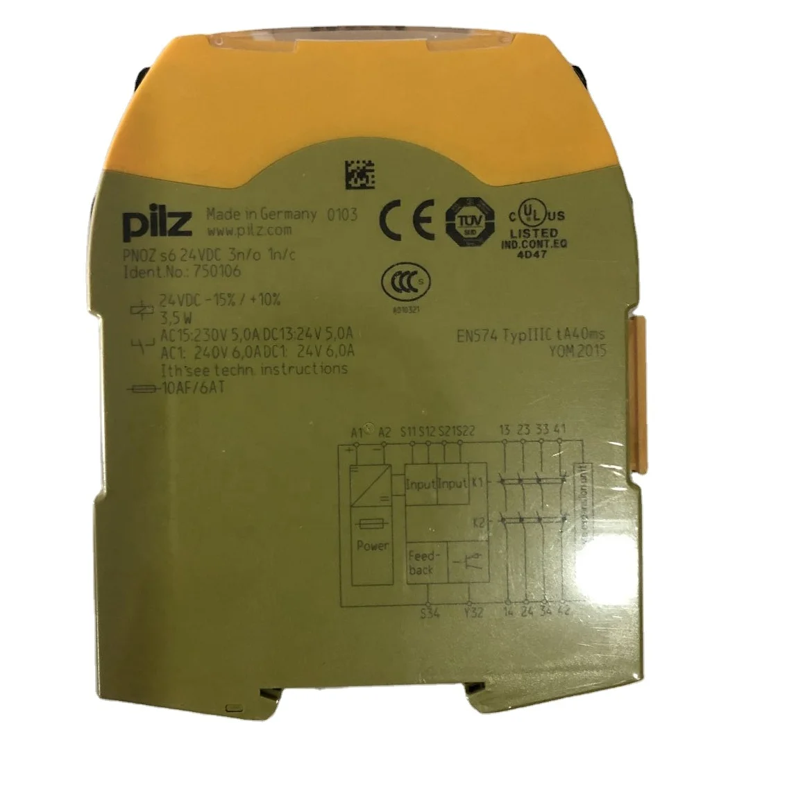 100% новое и оригинальное реле безопасности PNOZ S6 24VDC 3n/o 1n/c 750106 в