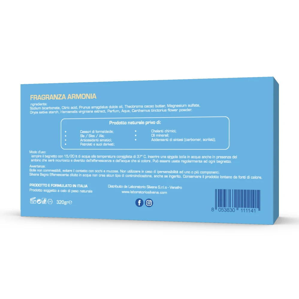 Самый продаваемый товар для малышей, Сделано в Италии, армоно-шипучая ванна для малышей, 320 г., Silvana, не раздражает и не питает ванну для малышей