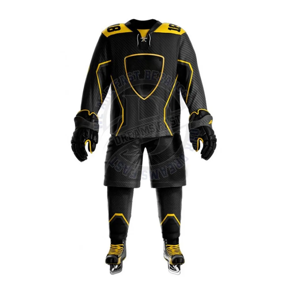 Удобная дышащая дешевая цена лидер продаж комплекты униформы для хоккея с принтом логотипа на заказ