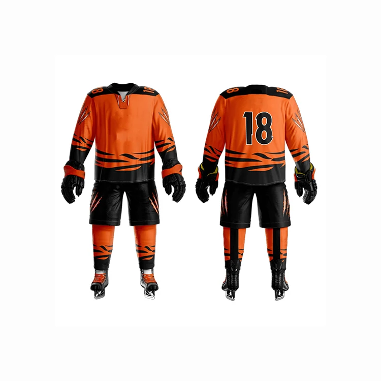 Новейший дизайн Джерси для хоккея с сублимационной печатью дешевая форма шайбой