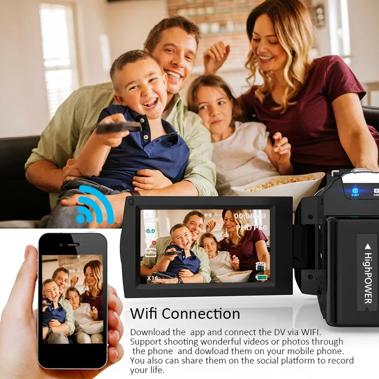 16X цифровой зум 4K 48MP WiFi цифровая видеокамера 3 0 дюймовый сенсорный экран ИК Инфракрасная камера ночного