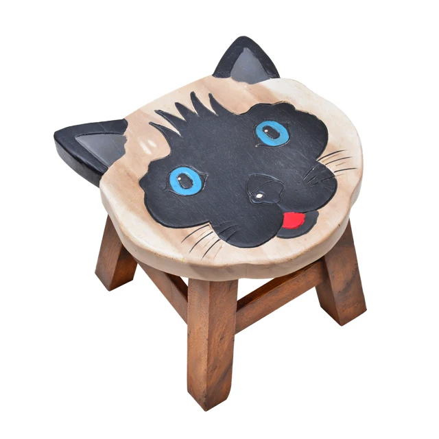 Best Price Children Wooden Carved Stool - B215 243 Wood Kids Carved Stool Siamese