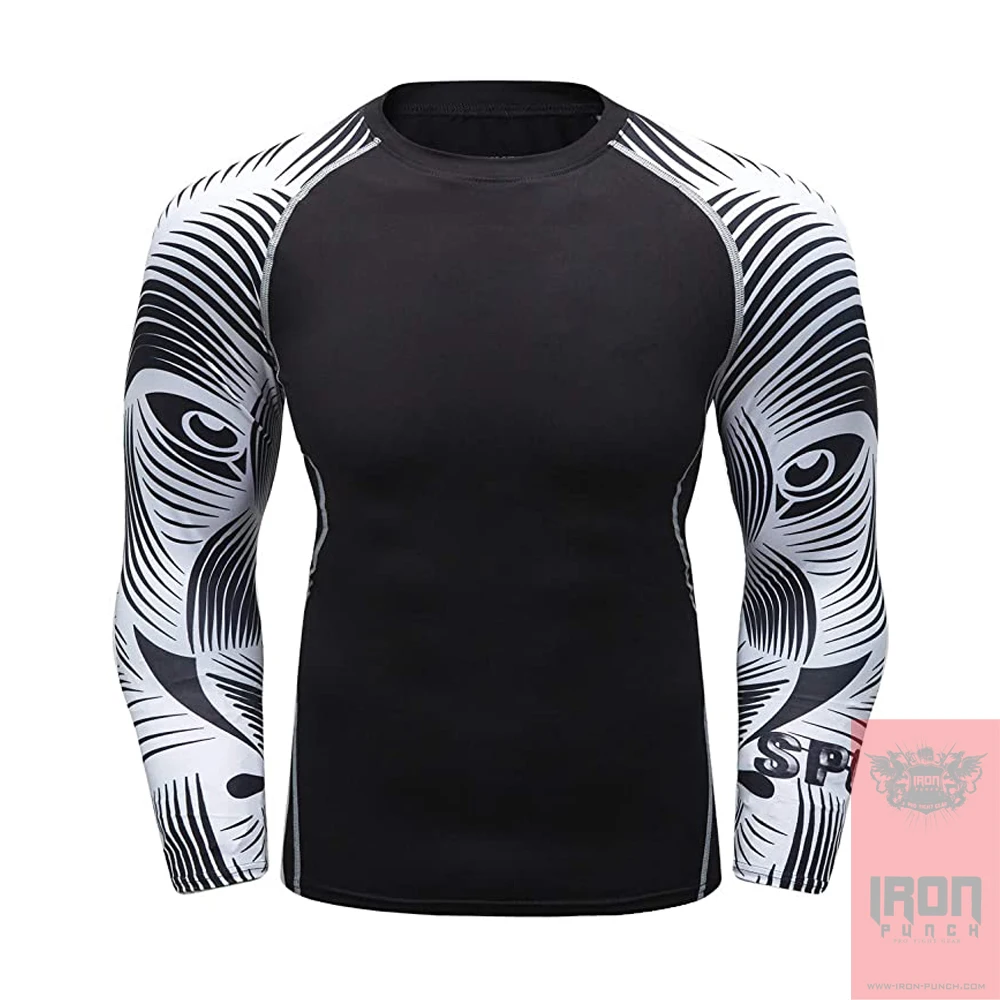 Rash Guard Bjj Rash Guard Factory Custom New Arrival Polyester / Nylon Sports Long Sleeve Men Plain Rash Guards Wholesale