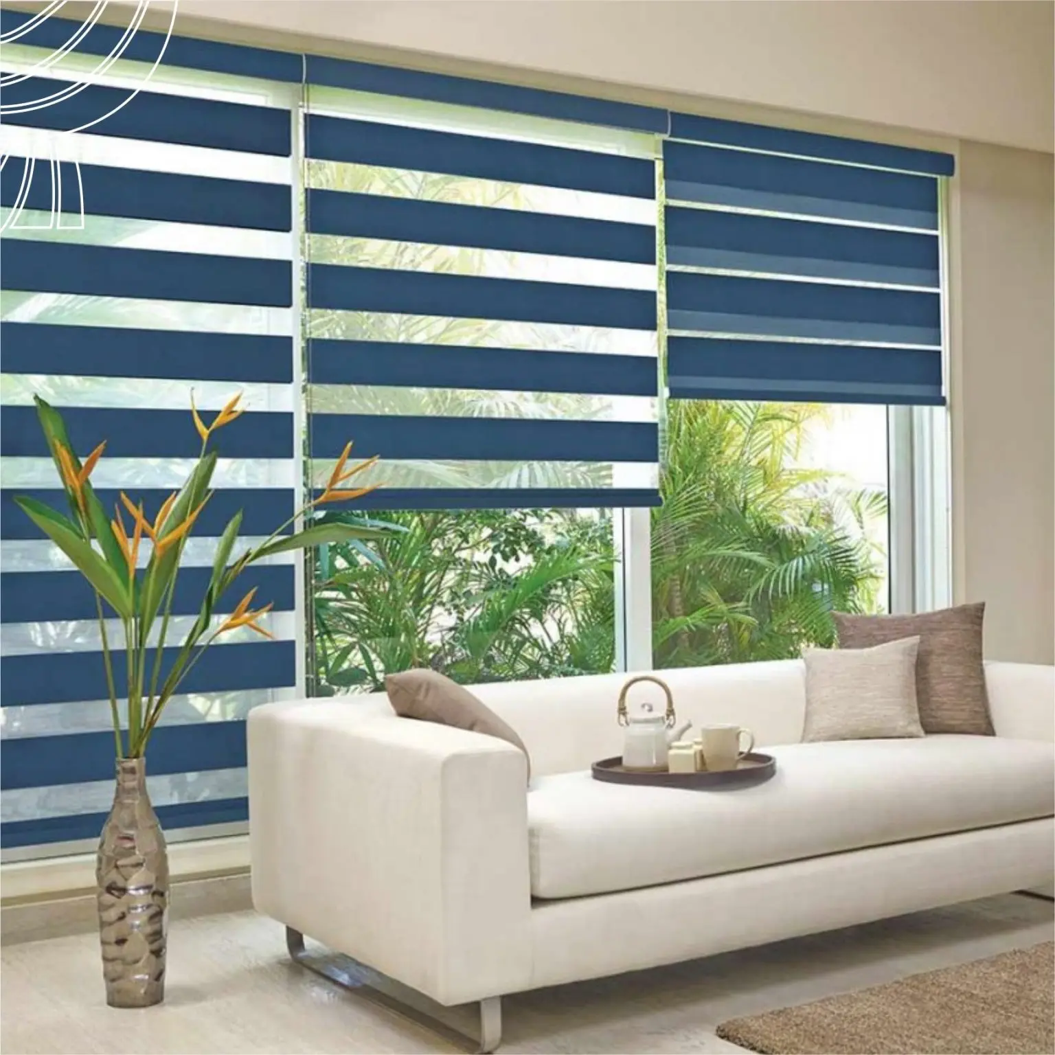 Tuya Wifi Alexa  Double Zebra Window Roller Shades Blinds Electric Roller Blinds -