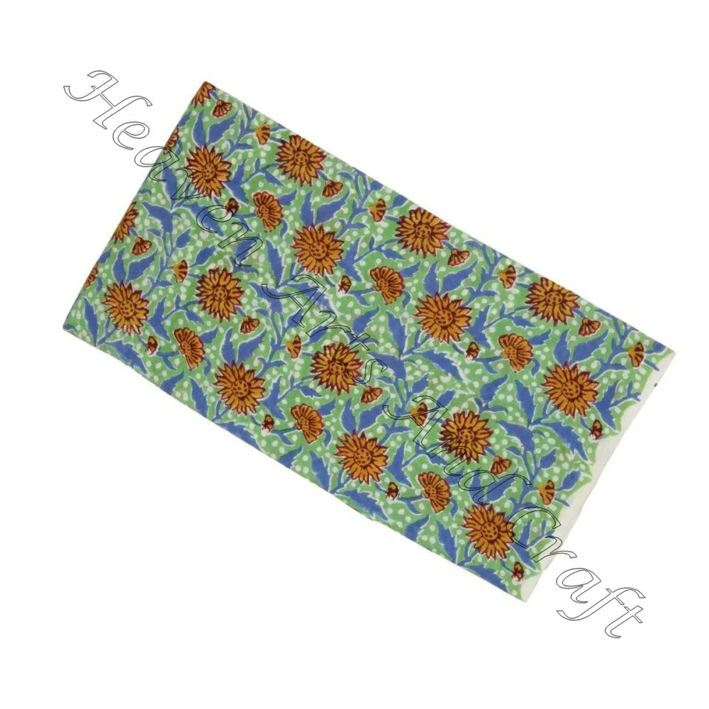 Jaipuri Indian Hand Block Printed Fabric 100% Cotton Upholstery Fabric For Home Furnishing