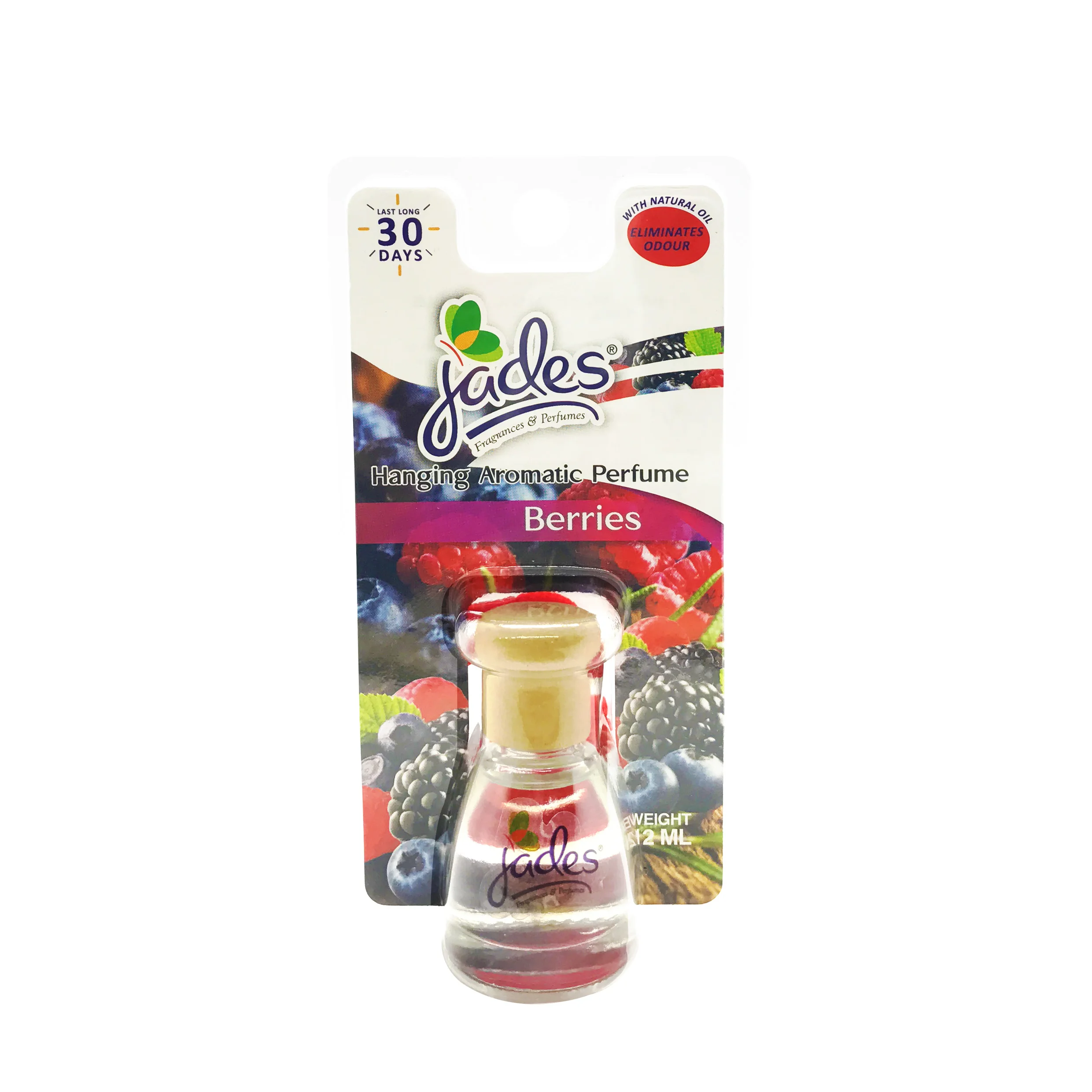 Car Air Freshener Hanging Aroma Perfume 12ml Jades - Lavender / Peach / Aqua Flora / Grapefruit / Lychee / Japanese Melon / Berr