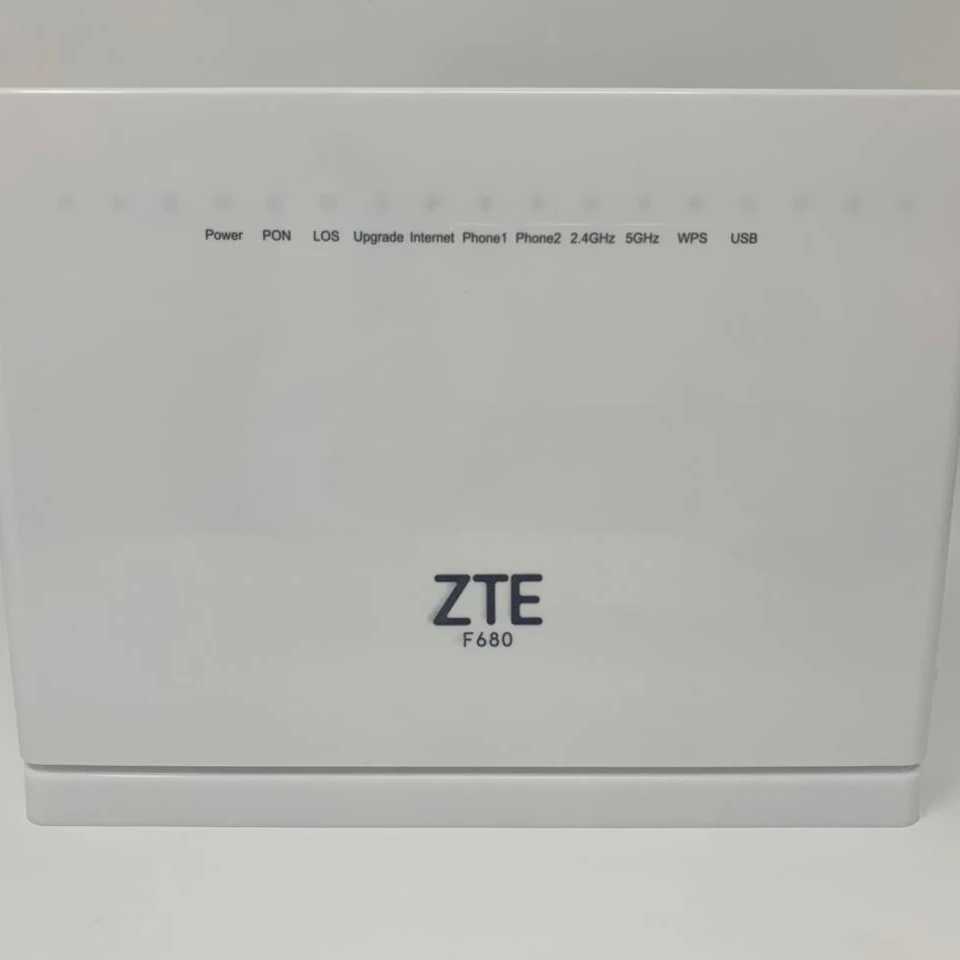 ZTE F680 GPON ONU Dual Band Wifi Concurrent 11ac with 6x White FTTH SC Adapter ZXHN ZTE F680 (14) GPON Optical Interface ABS+PC