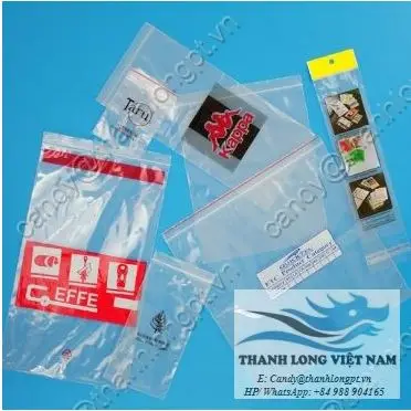 Plastic Reclosable Zipper Poly Packaging Wholesale Storage Bags Direct from Vietnam Food Coffee Screen Printing LDPE Recyclable