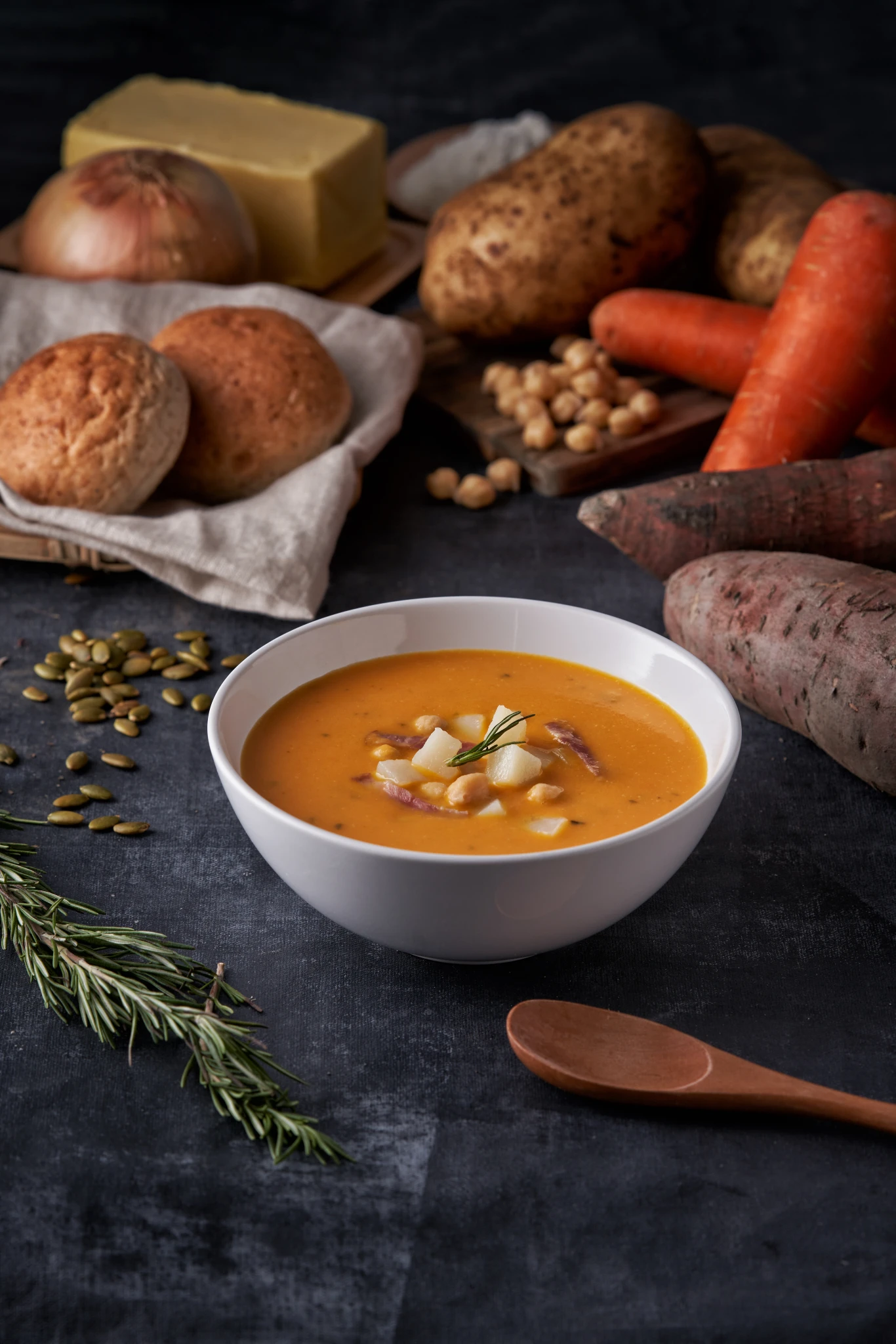 Instant soup Moroccan Vegetable Soup Potato Mushroom Onion