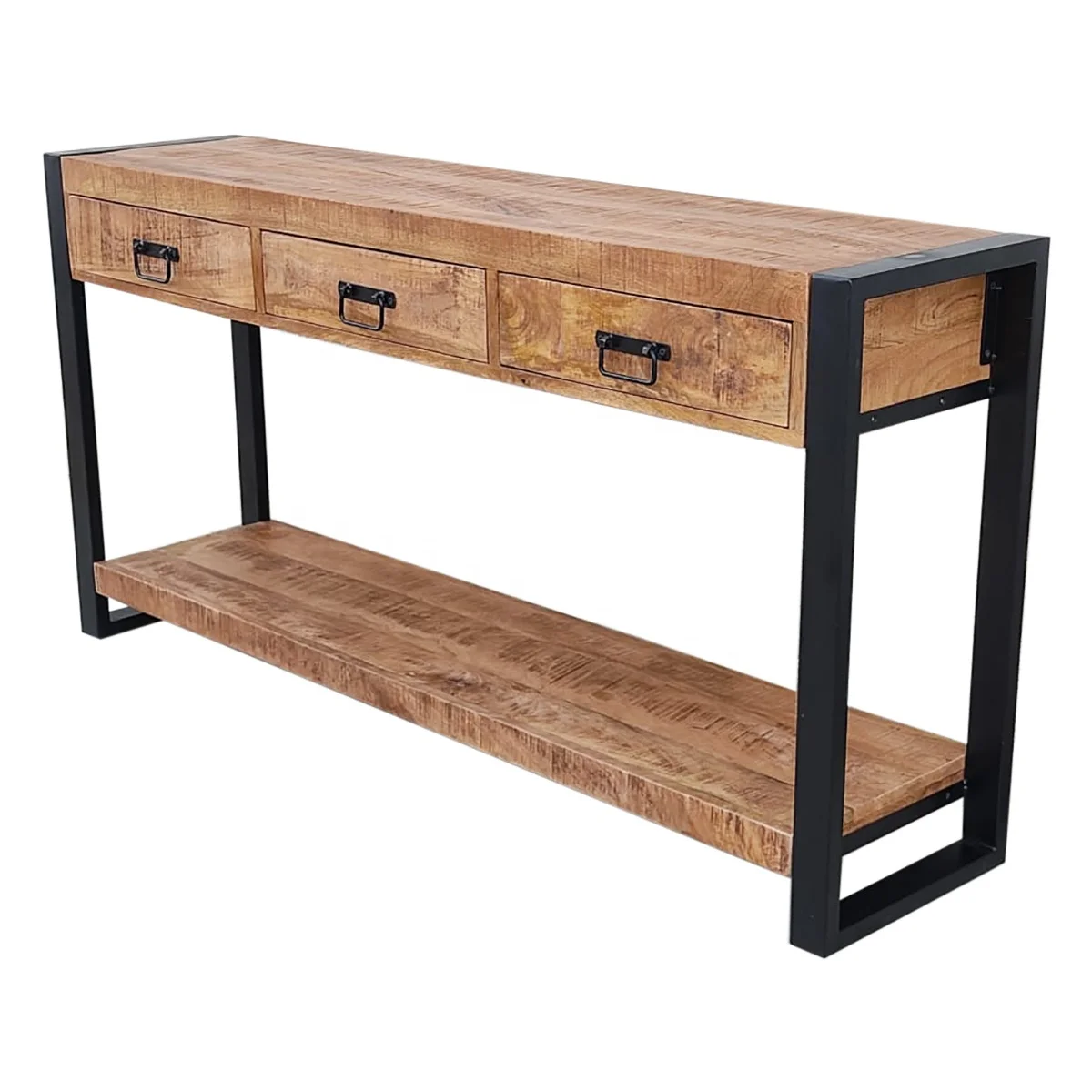 solid wood console table with 3 drawers industrial style console table with drawers hot selling console table with drawers