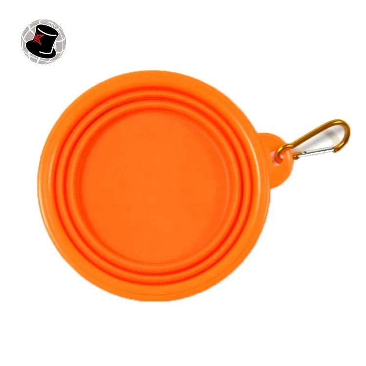 portable folding silicone foldable collapsible travel pet cat dog food bowl  metal pet food bowl silicone bowl pet