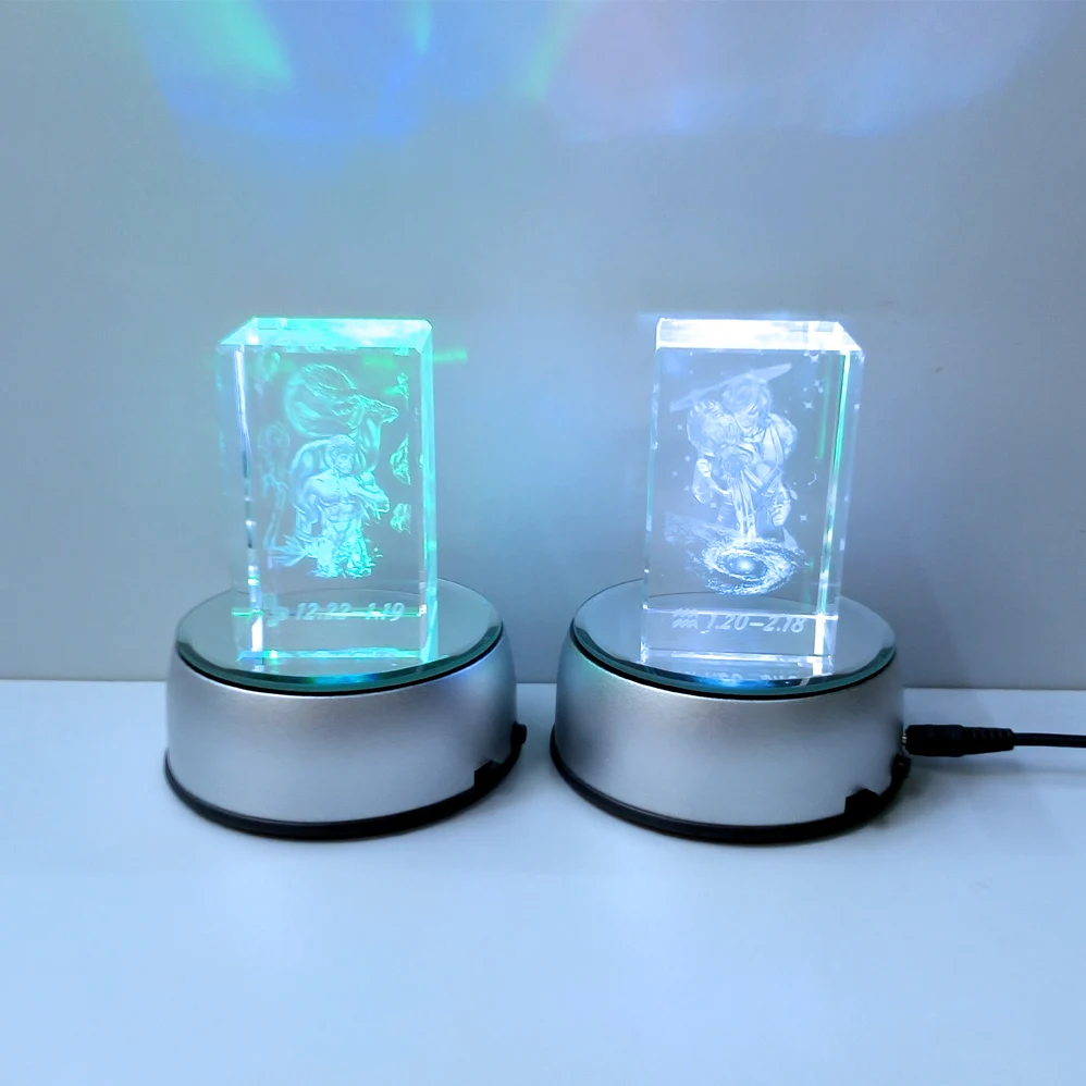 Серебристая пластиковая светодиодная основа BOSHI для дисплея с кристаллической вращающейся светодиодной основой