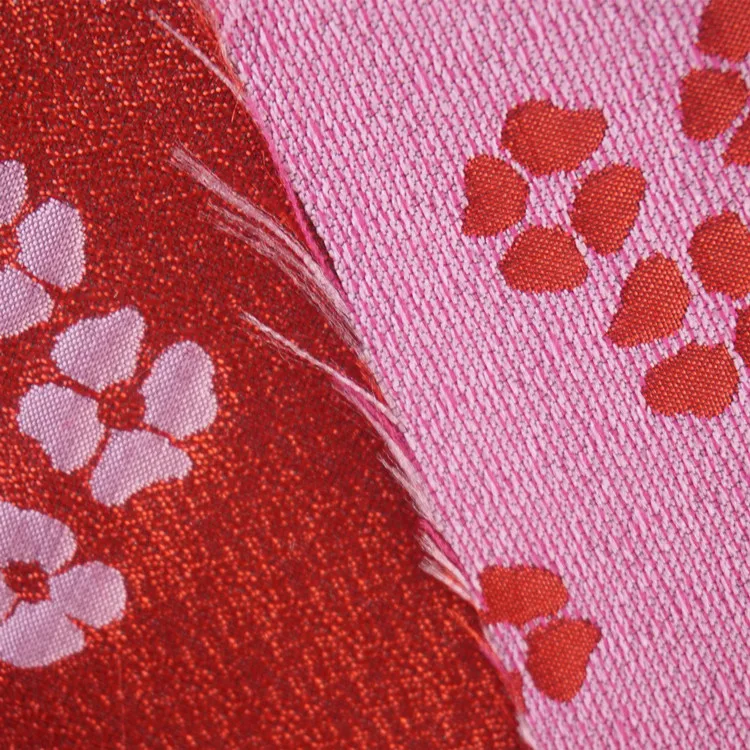 Hot trendy filigree road bottom four leaves small white flowers jacquard fabric for women children