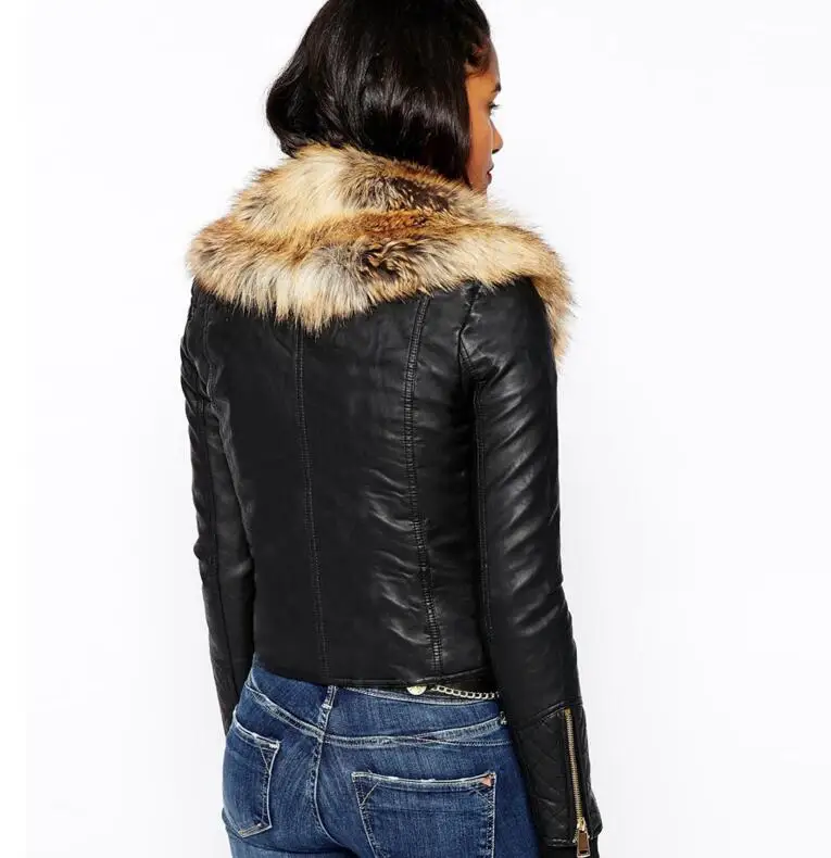  Brand Fitness High Quality new pattern Manufacturer cheap custom Women fur leather jacket