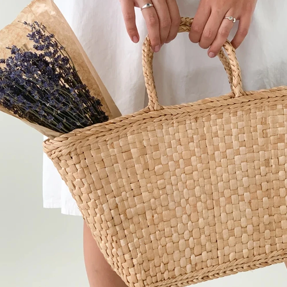 Lovely Water hyacinth Handbag, Wicker Tote Bag, straw bag in Vietnam wholesale 2021