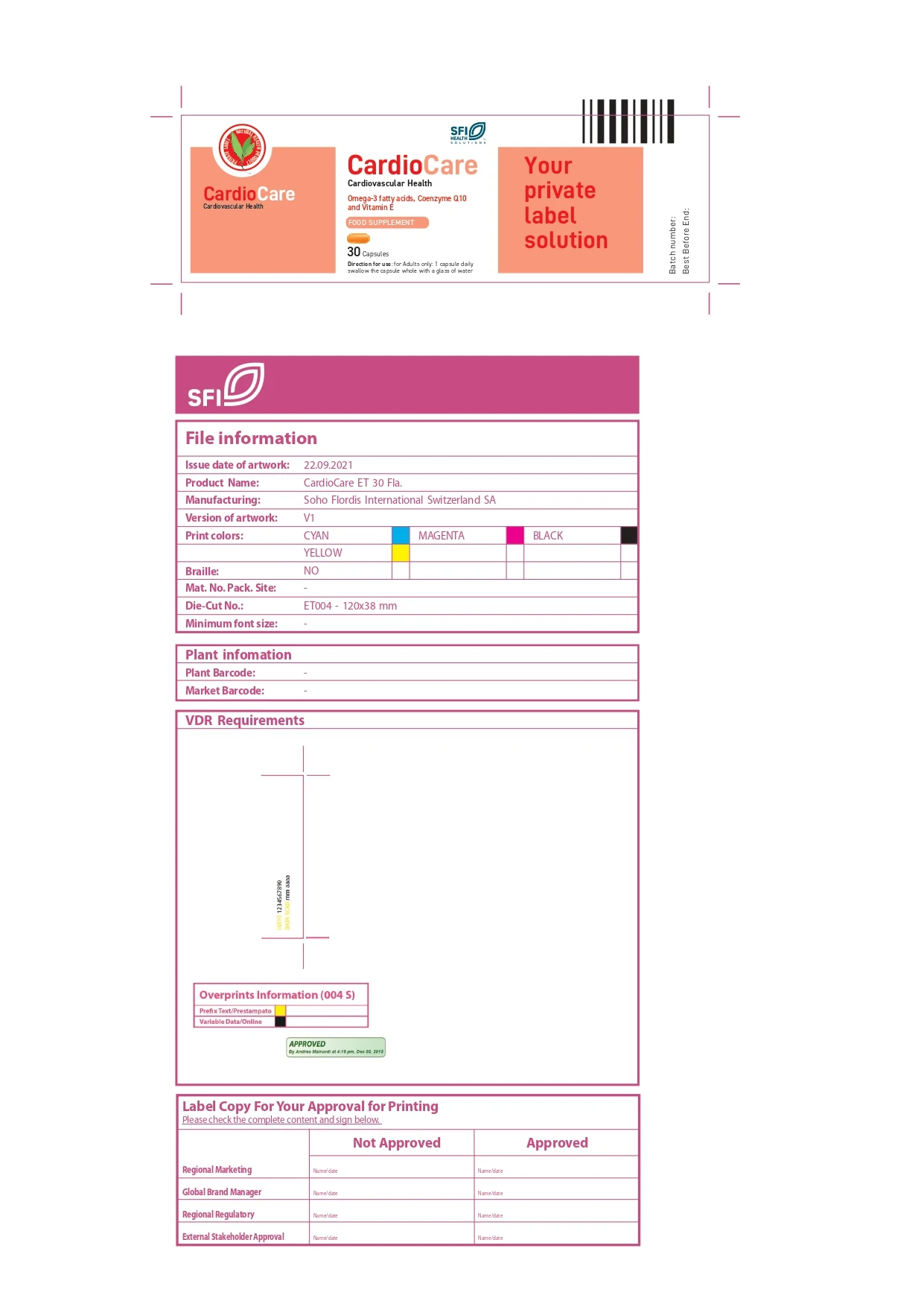 Private label healthcare supplement capsules omega 3 natural plants for cardiac function