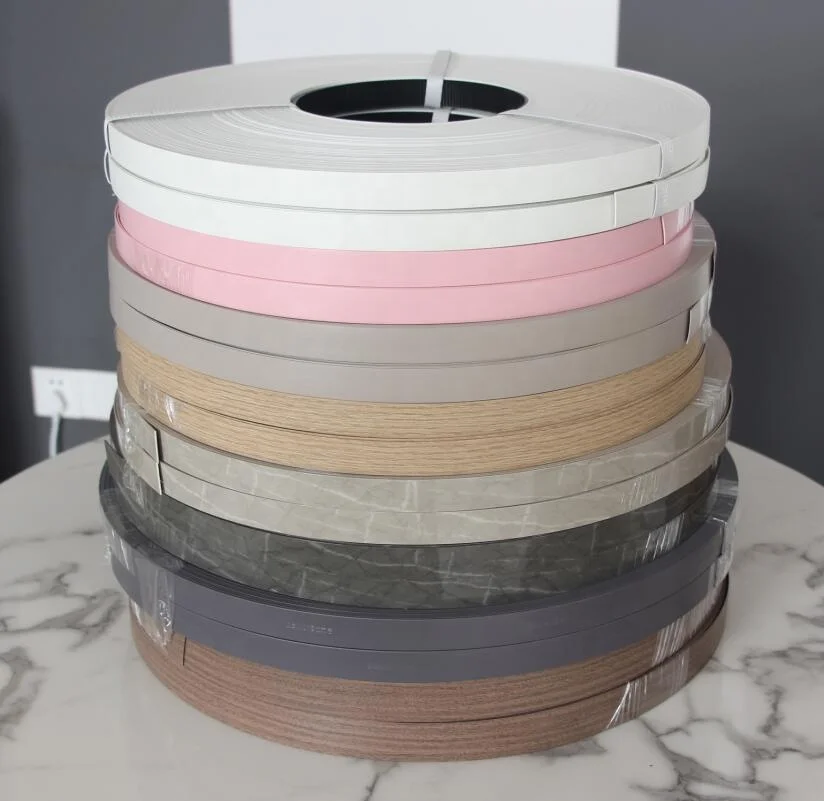 0.8mm 1.2mm  2.0mm 3.0mm thickness PVC  wood grain edge banding tape for closet cabinet door