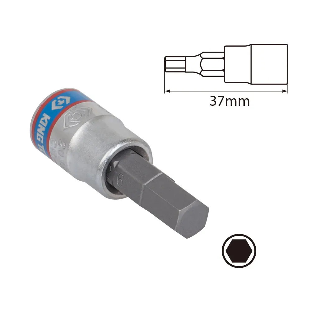 KING TONY Wholesale DIY 7PCS 1/4 DR.Hex Socket Set Head Bit industrial Mechanical Socket Set tool Set H 2127PR