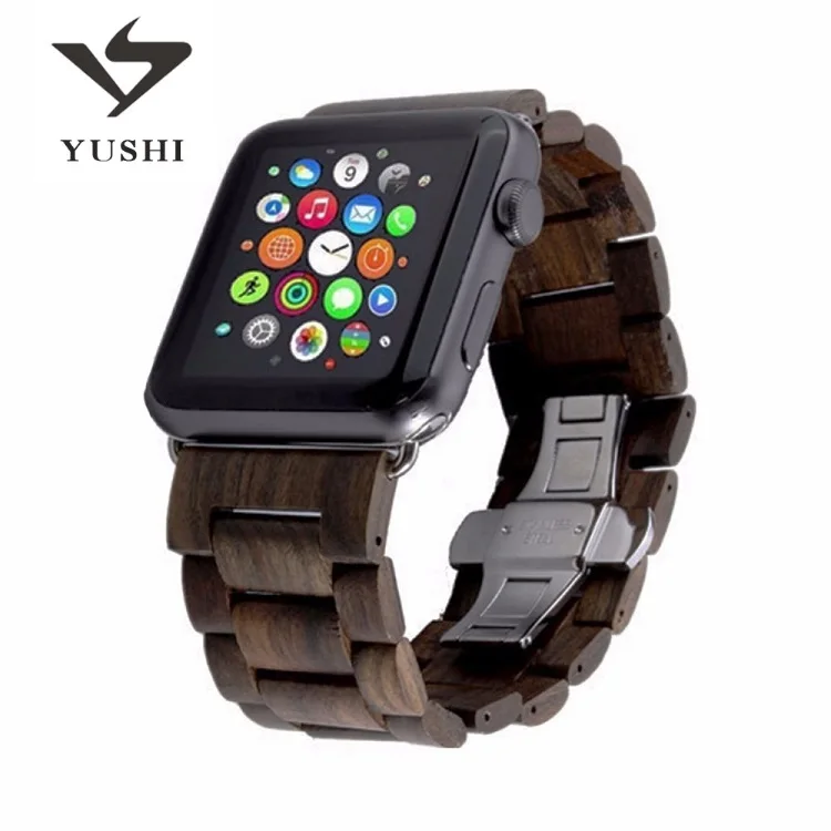  Заводской браслет ручной работы из натурального дерева Apple Watch деревянный ремешок индивидуальный