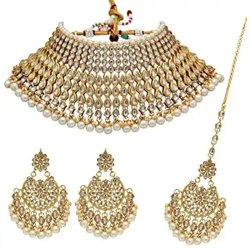Bijoux Wedding Kundan Jewellery Indian Polki Jewelry Copper Bridal Wedding Sets