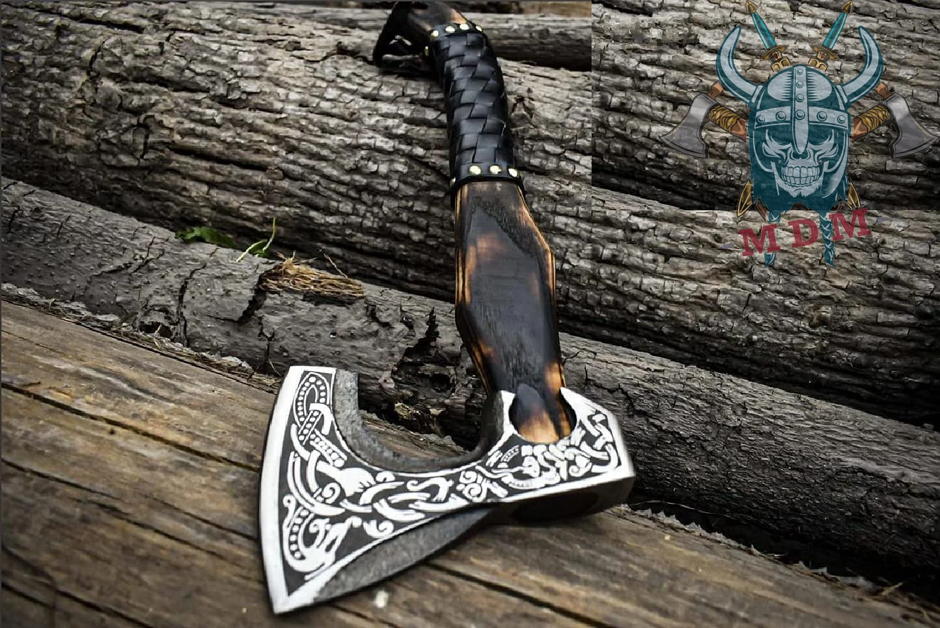 Топор и Ручной работы на заказ с валом из розового дерева топор для кемпинга викингом медведем день рождения годовщину