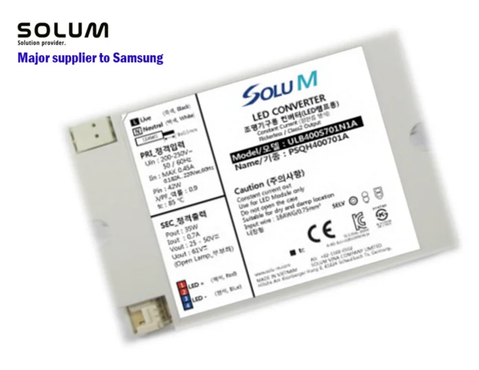 LED Switching Driver Constant Current 700mA & Adjustable Output Voltage DC 24V to 50V (ULB400S701N1A)