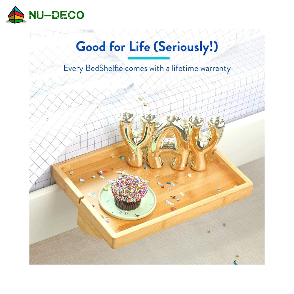 Bamboo Bunk Bed Table Bedside Shelf for Bed