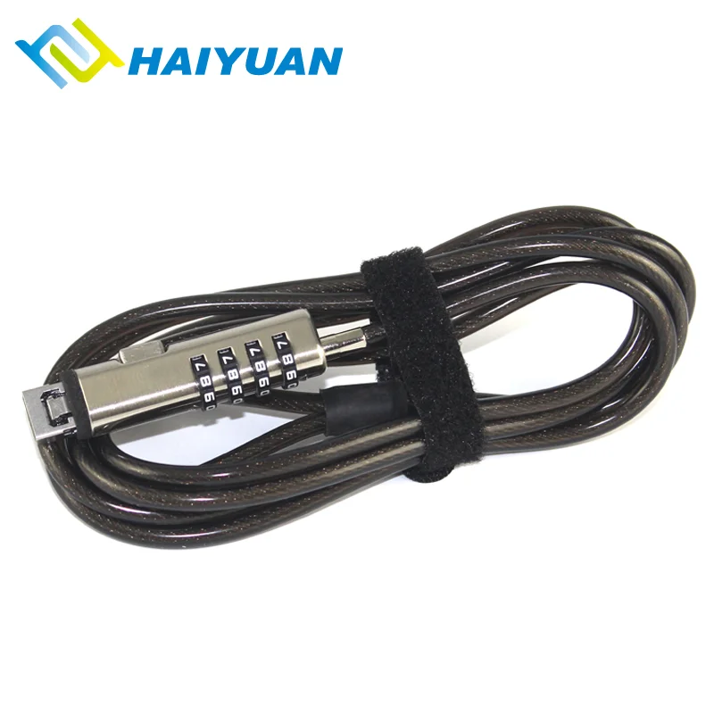 Security notebook usb 4 digit combination lock usb steel anti-theif cable lock