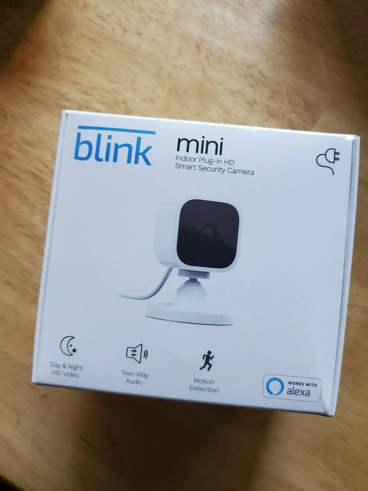 Blink Mini Compact indoor plug-in smart security camera, 1080 HD Video, Night Vision