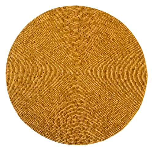 Glass Beaded Round Placemat Tableware Dinning Table Party and Wedding Design Pads