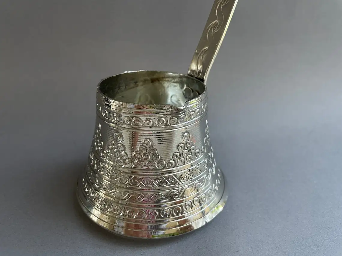 Латунная Турецкая Кофеварка CEZVE IBRIK Jezve Turka с деревянной ручкой для дома отеля и ресторана ручной работы