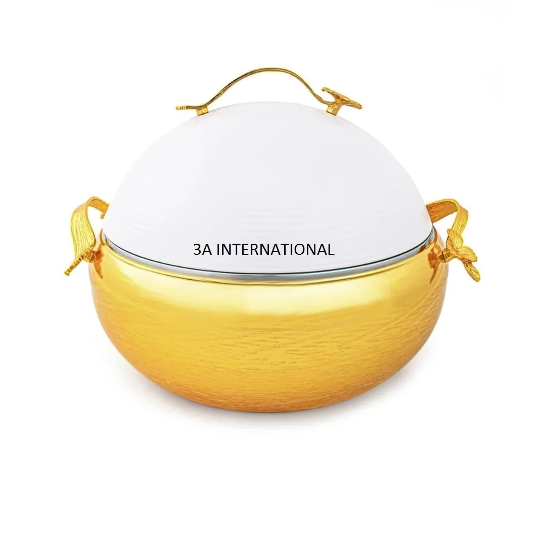 Посуда горячий горшок ручная гравировка кованые дизайнерское позолоченное готовой горячий горшок набор из 3 предметов флеш-накопитель usb традиционной формы общественного питания сервировочный горячий горшок