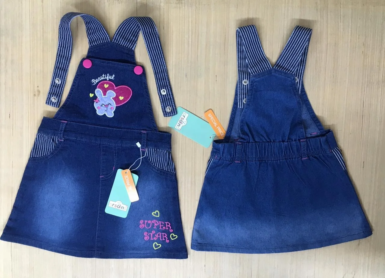 Girls Overall Skirts.100% Coton Pebric Girls Overall Skirt .