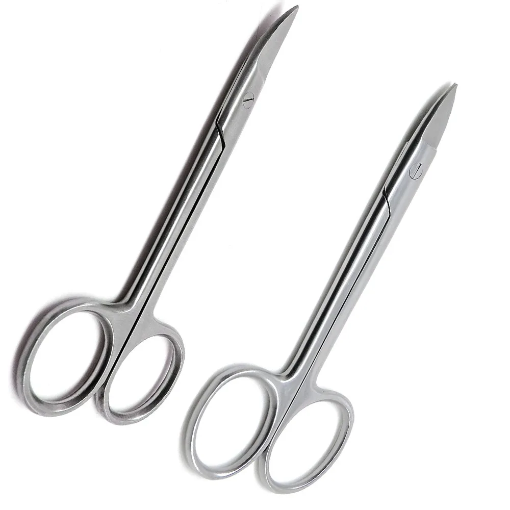 A+Quality FABCARE curved nail scissors incl. pouch & e-book - innovative micro-serrations  sharp cuticle