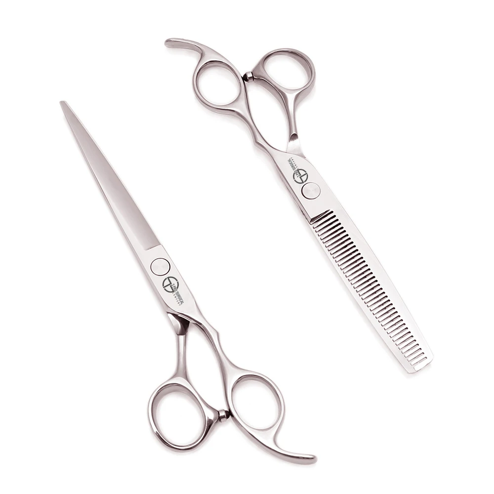 Beard Mustache Hair Dressing Scissors German Hair Cutting Stainless Steel Professional 420C Laser Bag Leather White Western Box