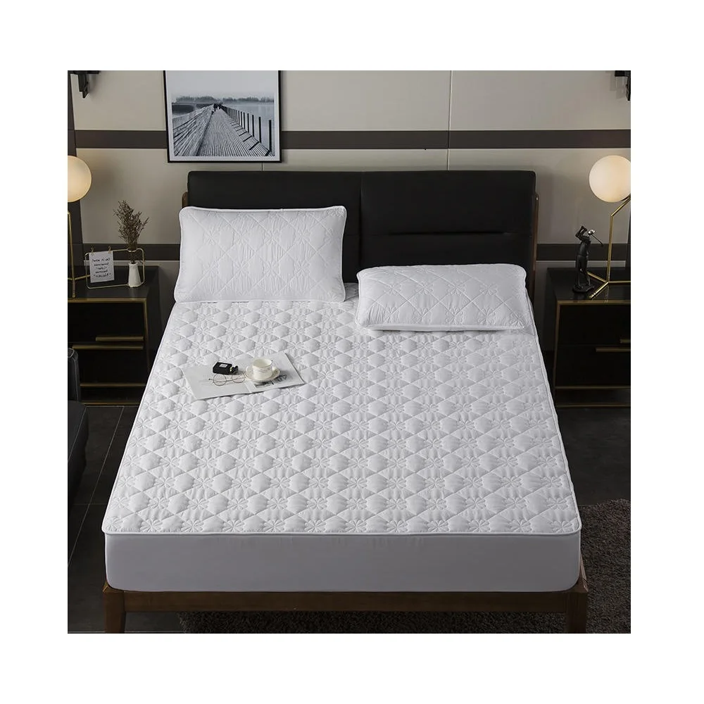 Anti-Pull Folding Mat Skin-care All-Season 100% Polyester Knitted Plain Dyed Quilted Waterproof Mattress Cover