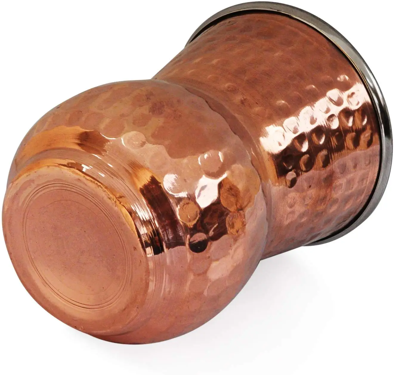 100% Pure Copper Hammered Tumbler Water Bottle with Stainless Steel Lid Available in Different Shapes Sizes for Moscow Mule Mug