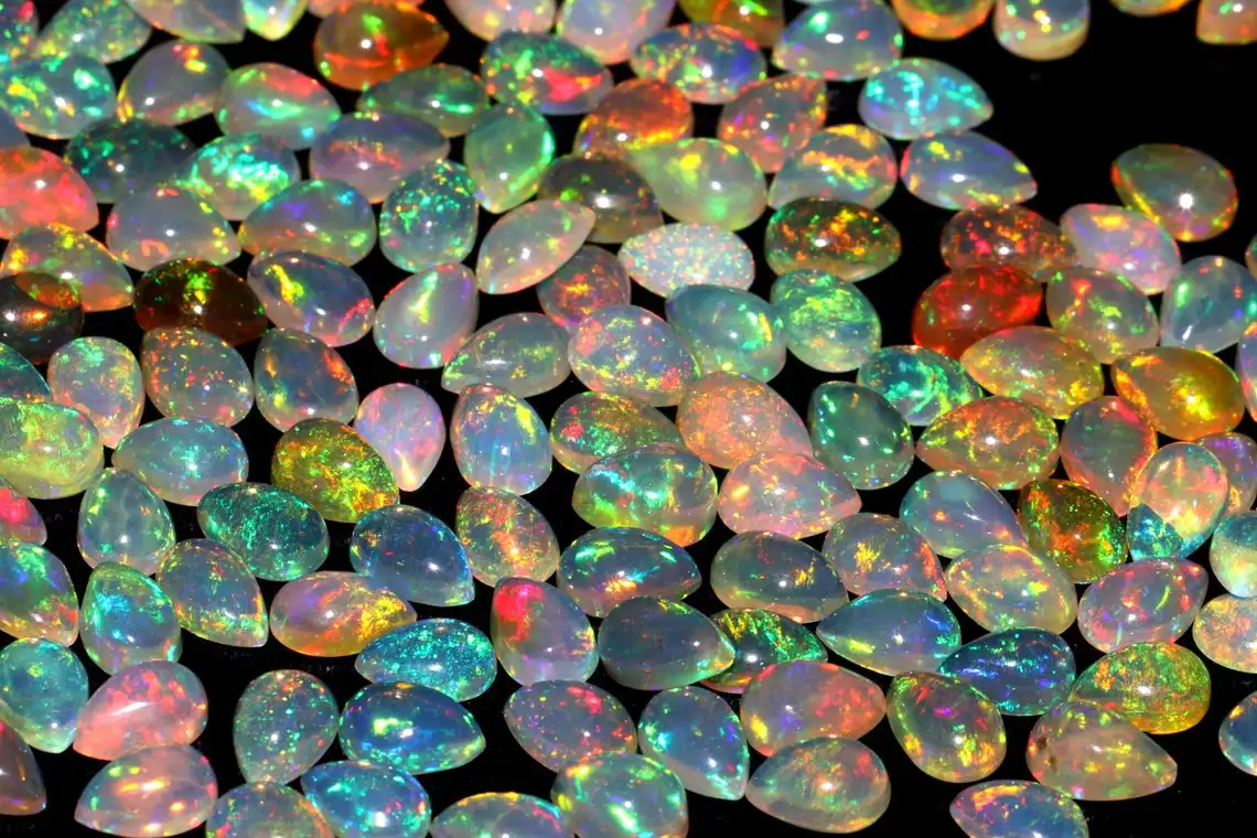  Натуральный Эфиопский Опал кабошон в форме груши незакрепленный камень камень-талисман опал оптовая продажа 6x4 мм высокое качество