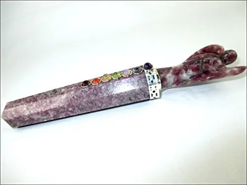  Струйный энергетический лепидолитный Ангел чакра палочка прибл. 6 5 дюймовая Заряженная чистая запрограммированная Чистая Подлинная Бесплатная буклет Je