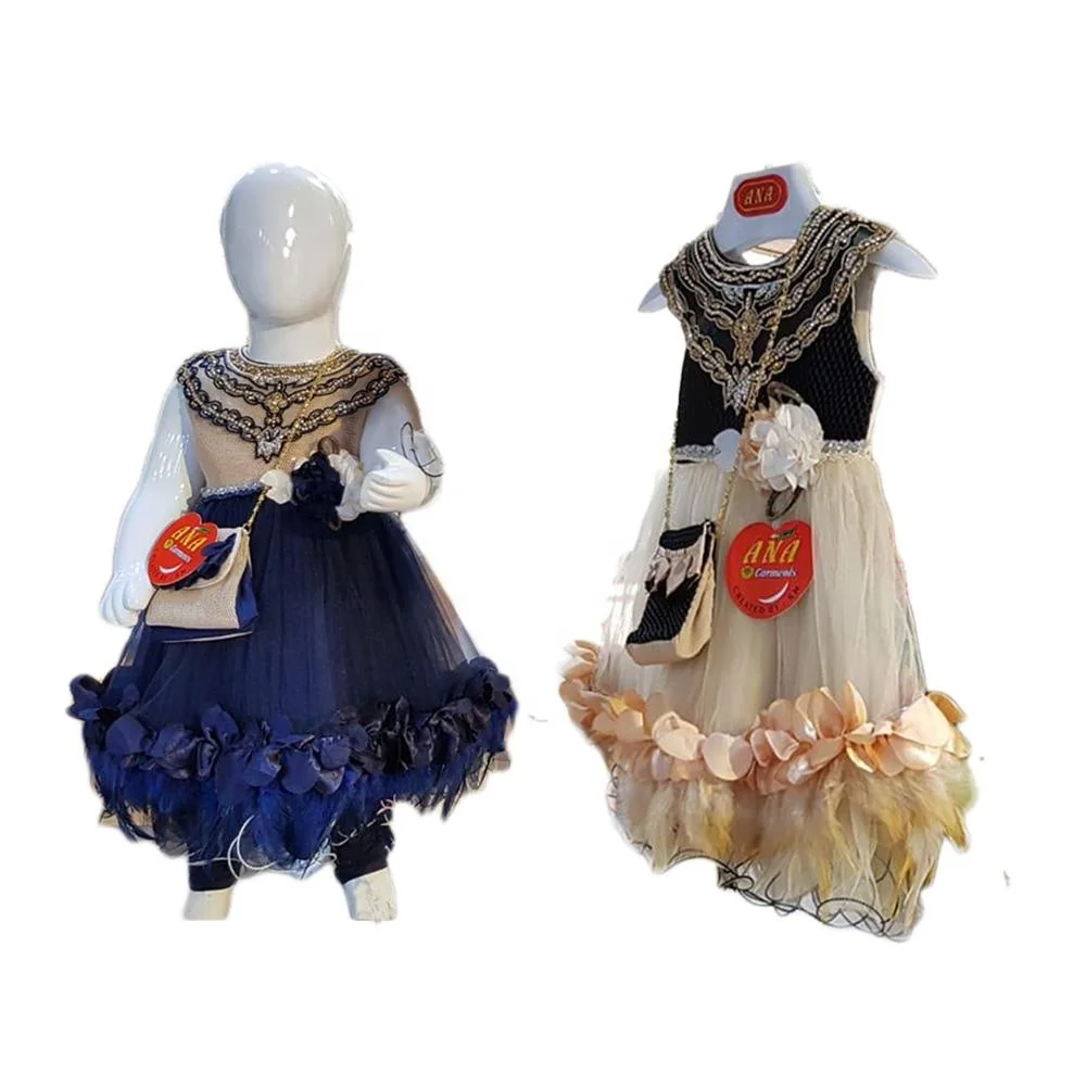 handwork body frock new design infant Kids clothing flower girl dress ruffle baby frock design