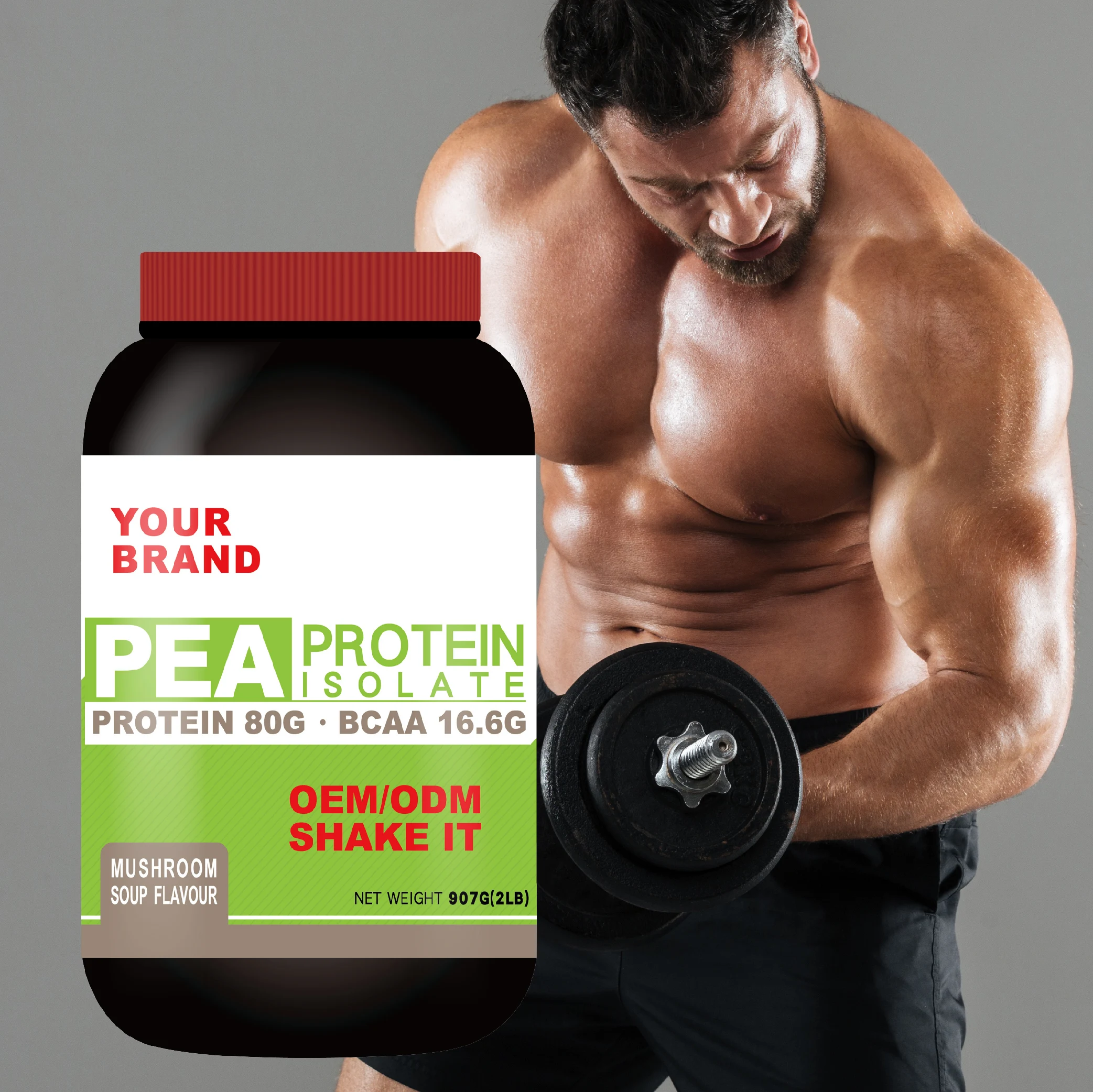 Best Sale 80% Pure Pea Protein Isolate Powder for Nutrition Enhancer Mushroom Soup Flavour 2lb