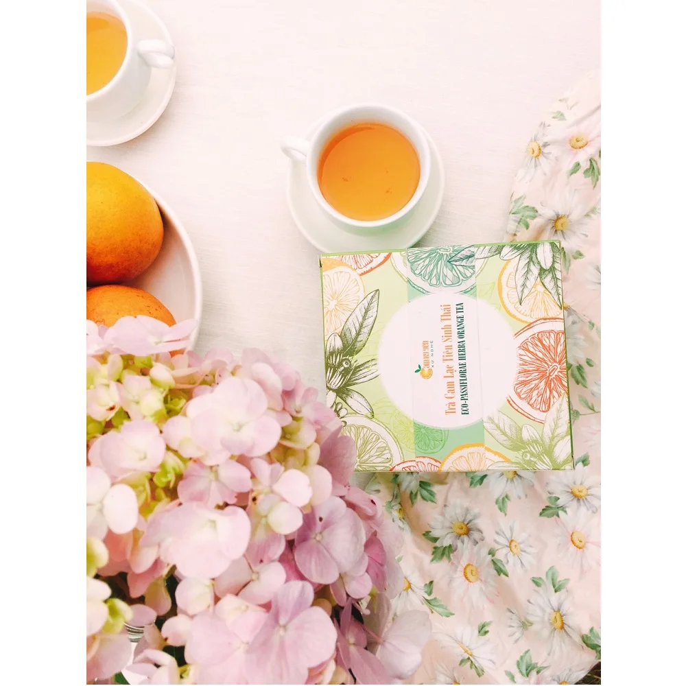 100% Natural 40g Flavor Tea Eco-Passiflorae Herbal Orange Tea With 20 tea bag x 2g/box From Vietnam