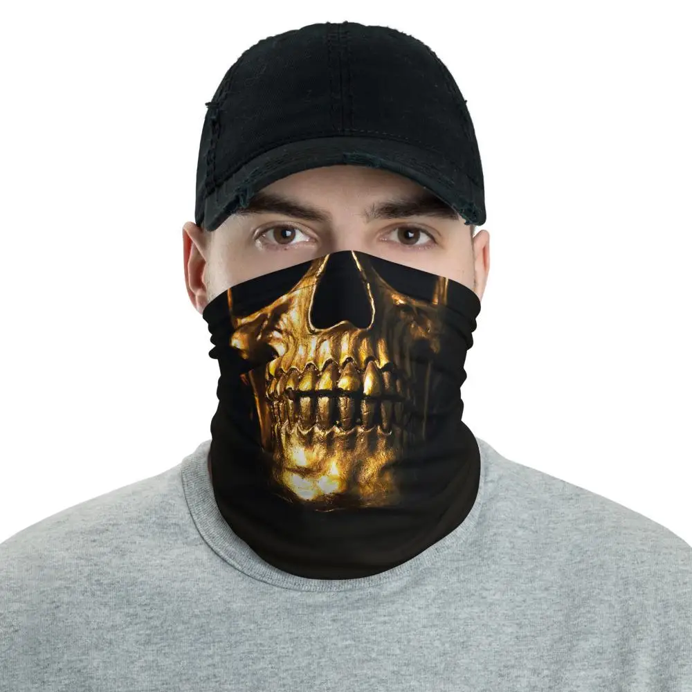 Skull Print Full Face Mask Scarf Outdoor Fishing Hunting Hiking Cycling Neck Gaiter Face Cover Mask