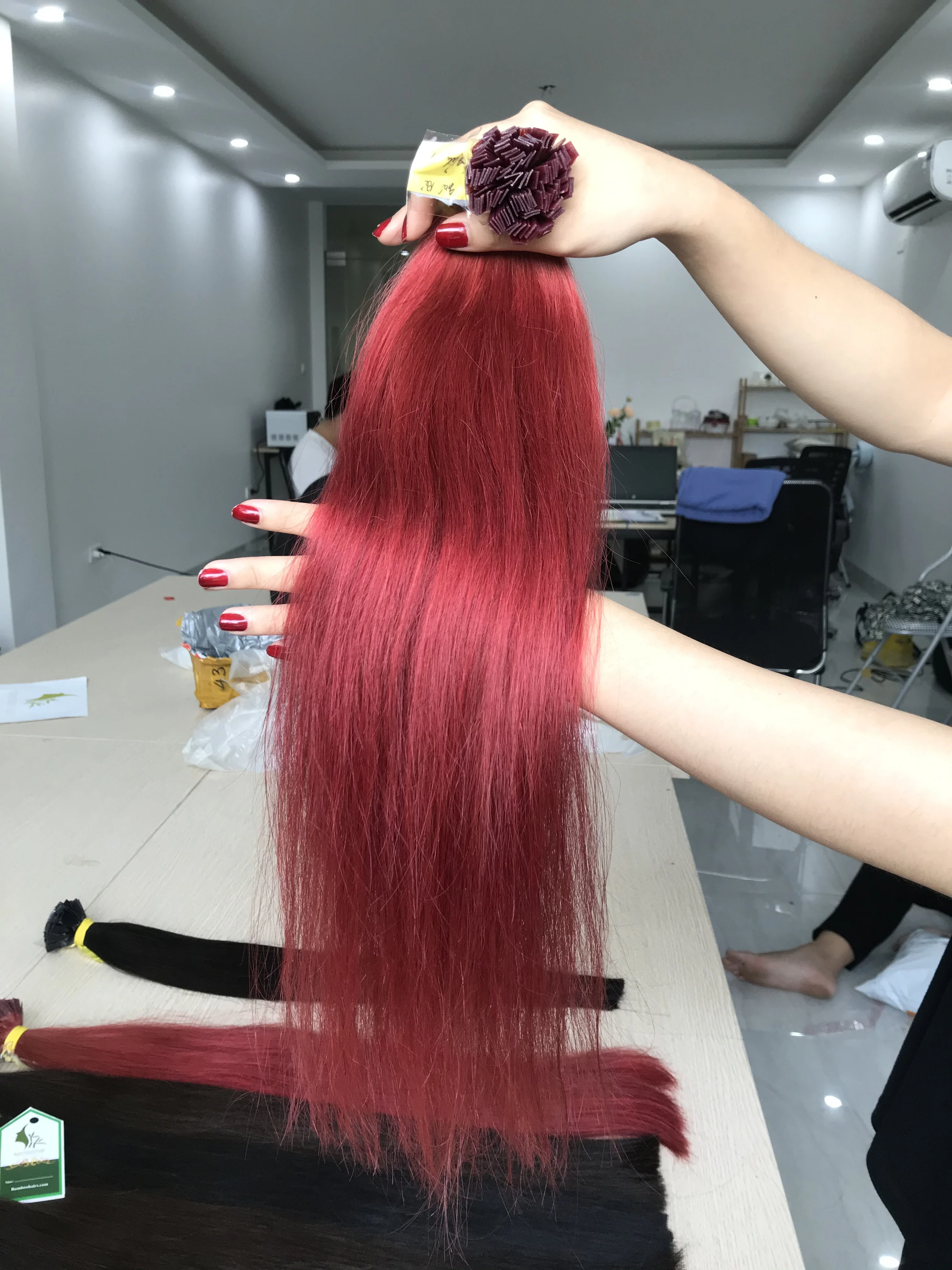 Straight Luxury good quality hair colorful keratin hair extensions Vietnam human virgin hair