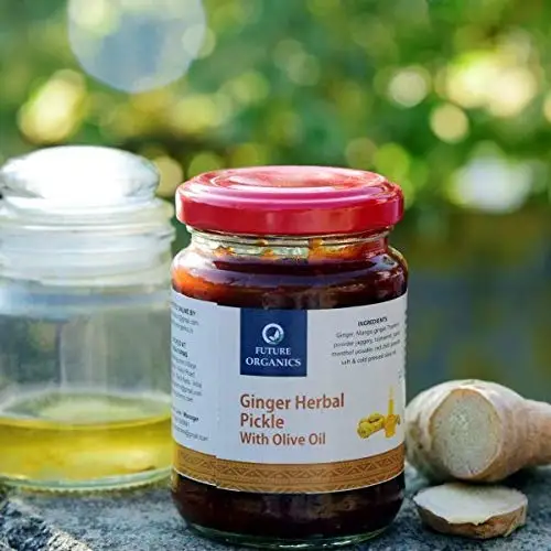 100% Ginger Herbal with Olive oil Pickle Organic Achar with Homemade Taste and Pure Natural Healthy Ingredients